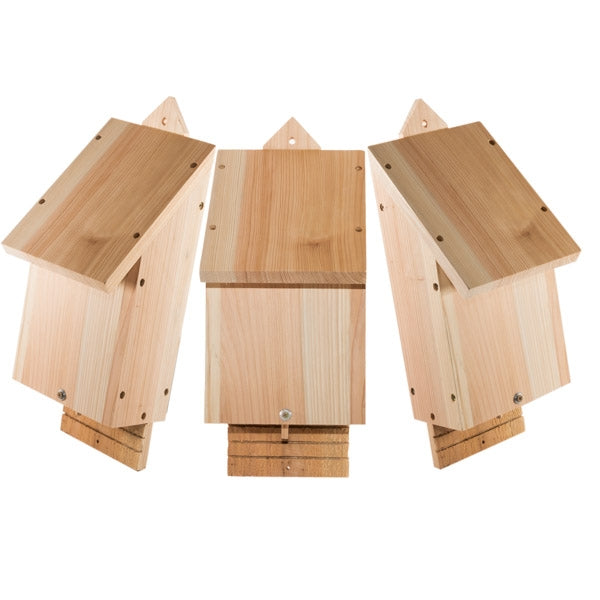 Triple Pack of Bat Boxes; We are the UK`s leading supplier of Bat Boxes; Natural Timber Bat Box; Natural Timber Bat Box fixed to tree