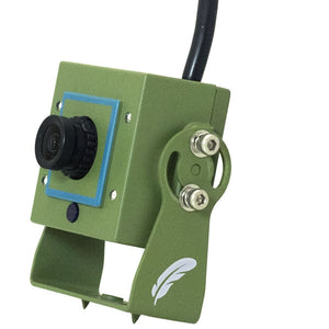 Bird box camera starter pack contents;Cable connected bird box camera;Bird box with removable front;Wired camera close up