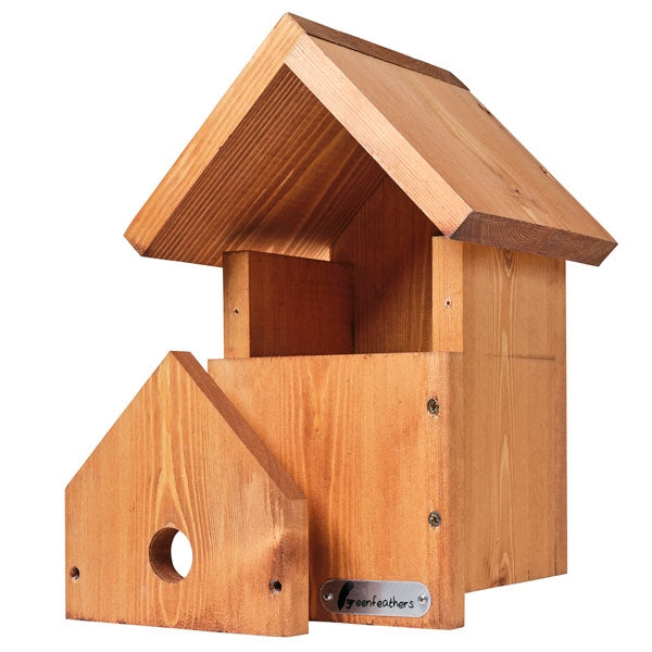Bird box camera starter pack contents;Cable connected bird box camera;Bird box with removable front;Wired camera close up