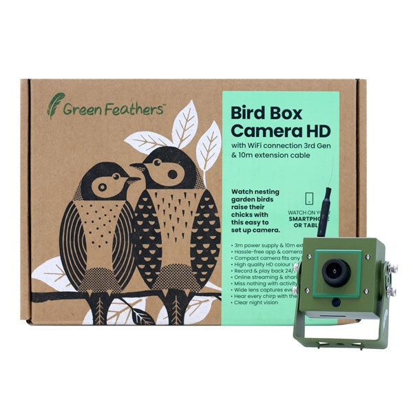 WiFi Hedgehog Feeder camera pack contents;WiFi bird box & wildlife camera boxed;Camera shown installed on bracket