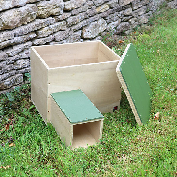 Large solid wood hedgehog house