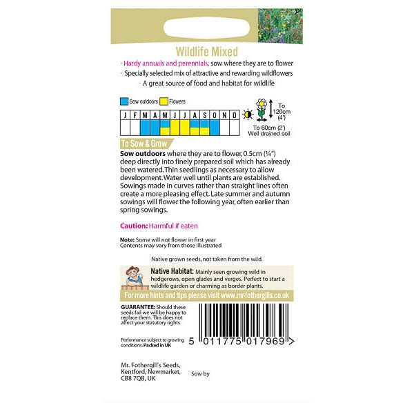 Native Wildlife Mixture;Native Wildlife Mixture Instructions