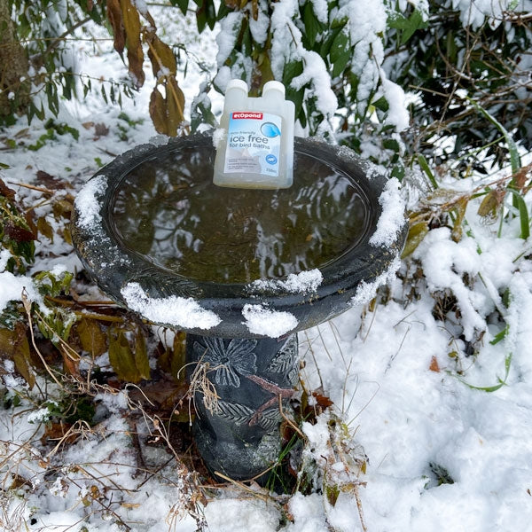 Ice Free for Birds drinking and bathing water; Ice Free will keep bird baths liquid during snow; Ice Free keeps water liquid down to -4C