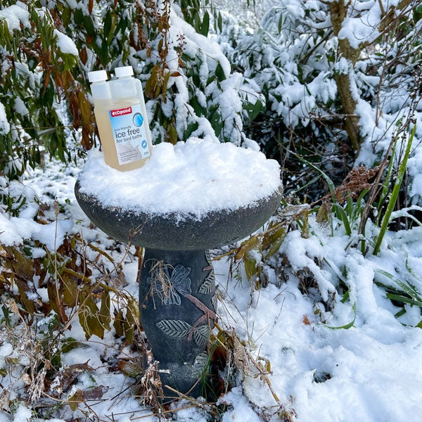 Ice Free for Birds drinking and bathing water; Ice Free will keep bird baths liquid during snow; Ice Free keeps water liquid down to -4C