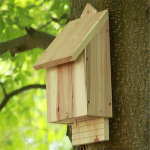 Triple Pack of Bat Boxes; We are the UK`s leading supplier of Bat Boxes; Natural Timber Bat Box; Natural Timber Bat Box fixed to tree