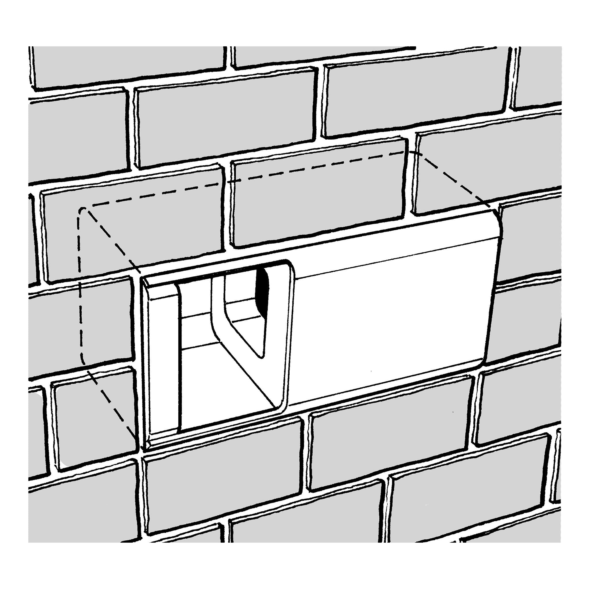 Illustration Schwegler 1HE Open Fronted Brick Box For Installation Within Wall