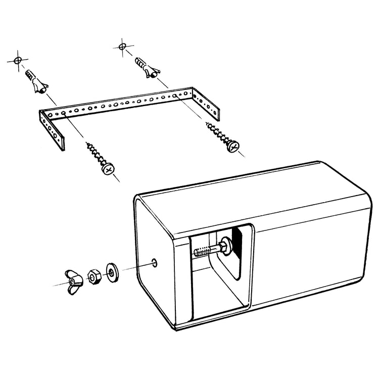 Drawing of a Schwegler 1HE Open Fronted Brick Box With Bracket